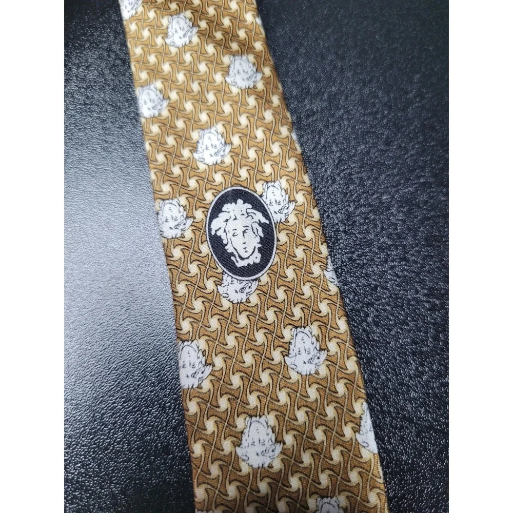 Versace Men's Necktie Gold Medusa Head Silk 4